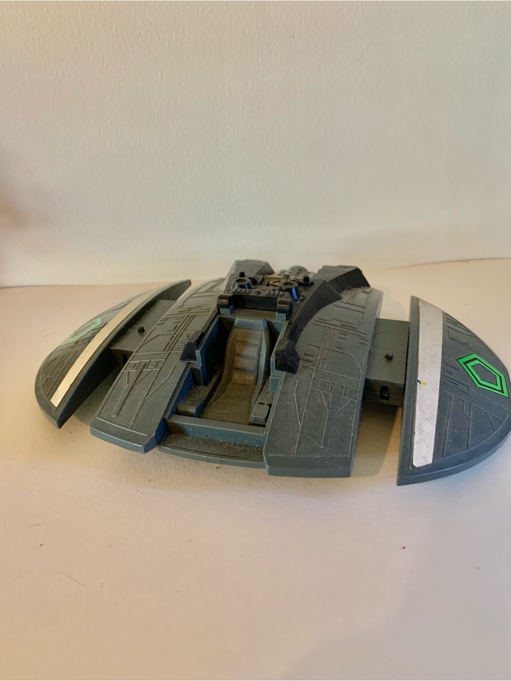 Mattel Dark Gray Futuristic Toy Vehicle Playset with Green Accents